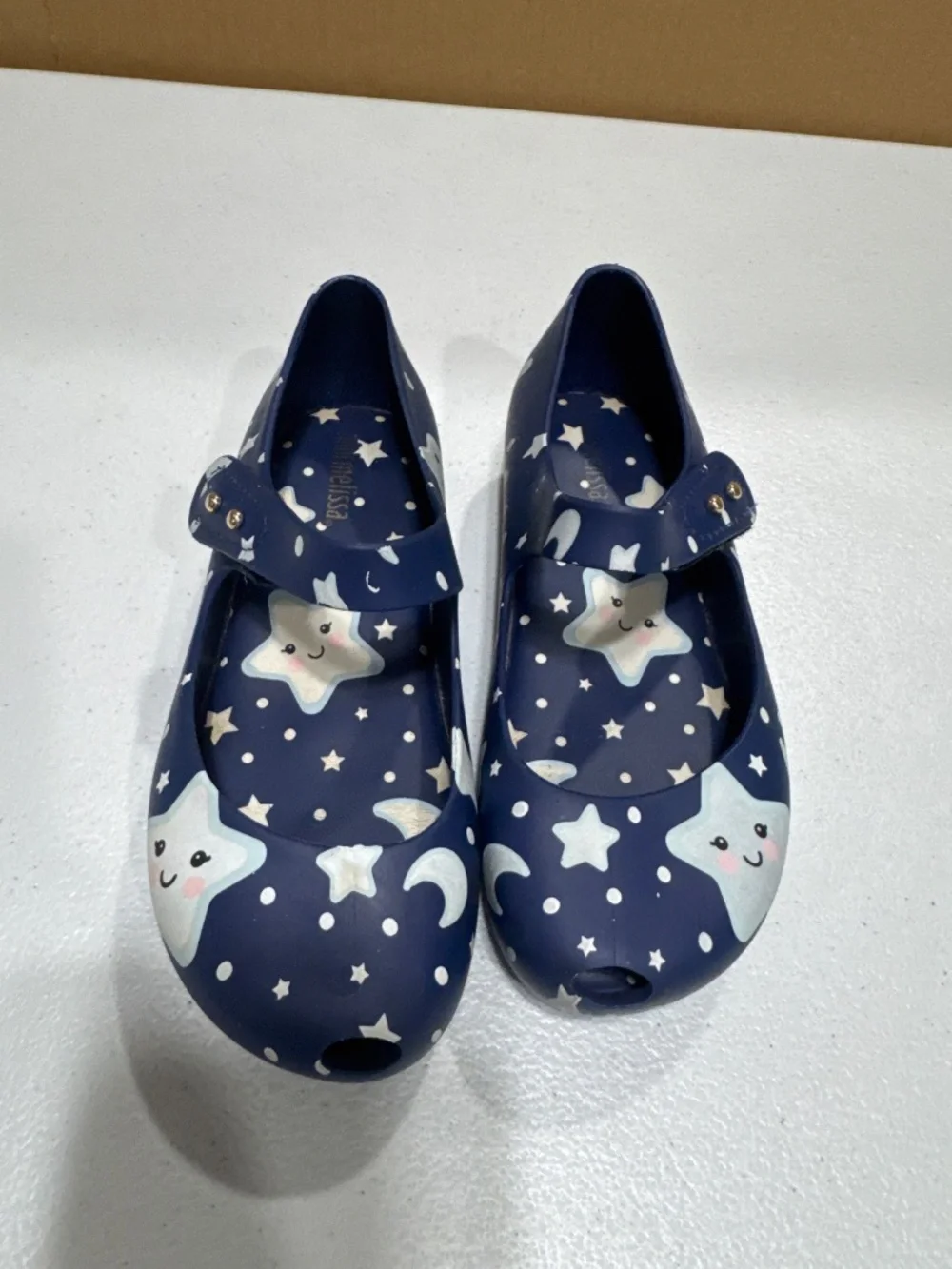 Mini Melissa Ultragirl Sweet Dreams Mary Jane shoes Blue stars and moons Size 11